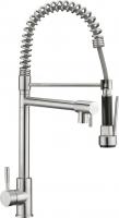 Смеситель д/м LEDEME L76005-2 /1руч/г/подв/гибкий вытяжной излив/нерж/