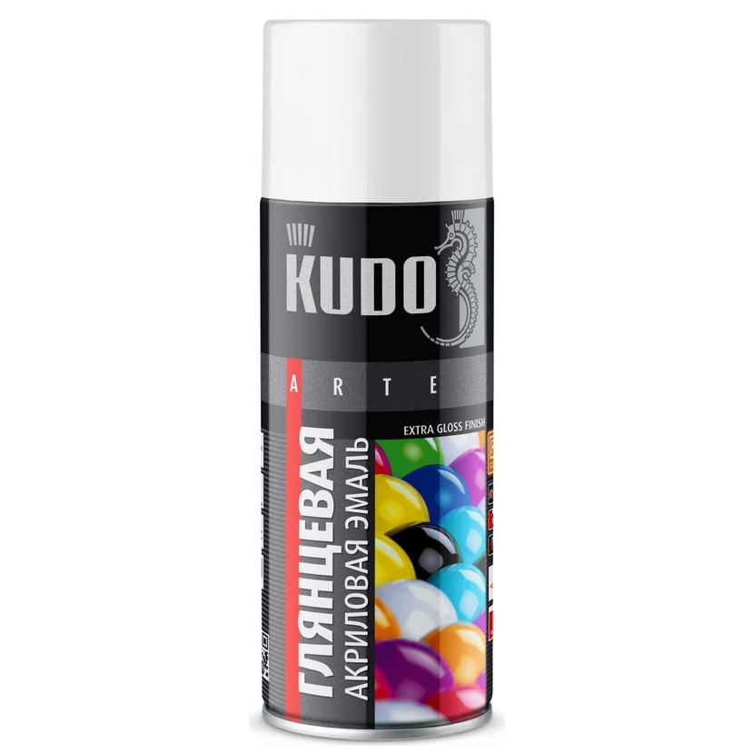 Эмаль аэрозольная Kudo RAL 9003 белый 520 мл
