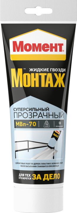 Клей монтажный Момент Монтаж Суперсильный МВп-70 бесцветный 185 г