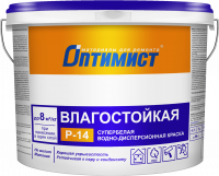 Краска влагостойкая Оптимист P-14 белая 3 кг
