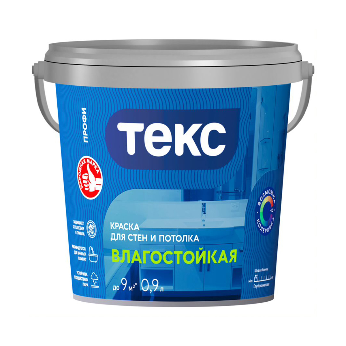 Краска влагостойкая Текс Профи белая 0,9 л