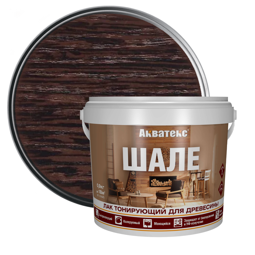 Лак тонирующий для дерева Акватекс Шале венге 0,9 кг