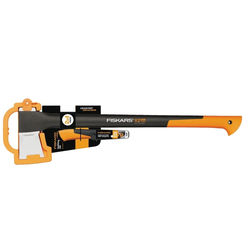 Топор /2,1кг/Х21/фиберг ручка/+нож/чехол/ Fiskars