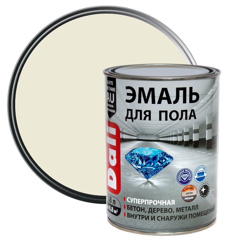 Эмаль для бетонных и деревянных полов Dali бежевая 0,8 л