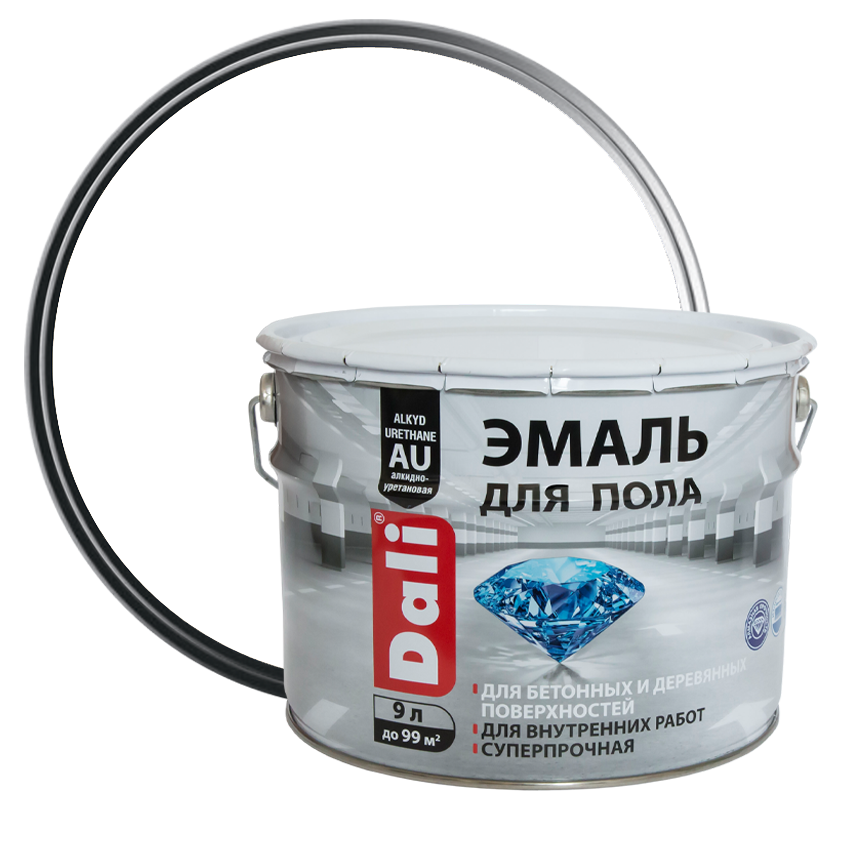 Эмаль для бетонных и деревянных полов Dali белая 9 л