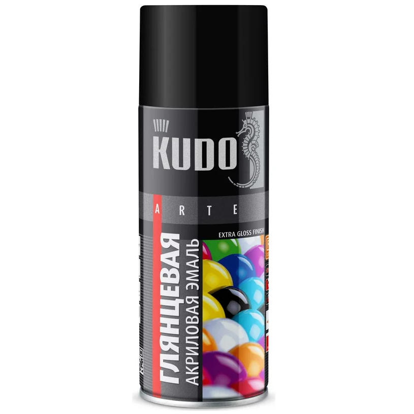 Эмаль аэрозольная Kudo RAL 9005 черный 520 мл