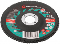 Круг шлиф лепестковый торц /d125х22мм/ P 80 Greatflex Light