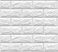 Панель ПВХ 3D Кирпич белый /700х770х3/самокл/