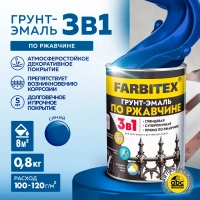 Грунт-эмаль по ржавчине Farbitex синяя 0,8 кг от интернет-магазина Венас