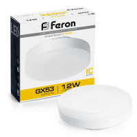 Светодиодная лампа GX53 /12Вт/тепл/матовая/220В/ Feron