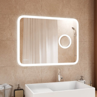 Зеркало интерьерное Bliss led /800х600мм/внутр подсветка/сенсор/увелич стекло/часы/2кос/Континент