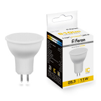Светодиодная лампа GU5.3 /11Вт/тепл/матов/220В/ Feron
