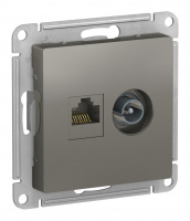 КОМПЬЮТЕРНАЯ розетка ATLASDESIGN с/у RJ45+TV Сталь/ б/рамки