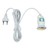 Патрон Е-27 подвесной/выкл/пластик/Белый/с проводом/с вилкой/ L-3м/ Uniel