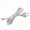 Шнур электрический ШВВП /2х0,75мм2 / с прох выкл /1,7м/ с вилкой/белый/