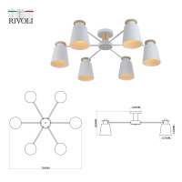 Люстра потолочная Rivoli Adna 9112-305 6х40 Вт Е27