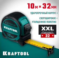 Рулетка /10м х32мм/2комп корпус/нейлон покрытие ленты/ Kraftool Extrem