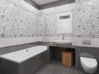 Плитка настенная Global Tile Genevieve серая 25х60 от интернет-магазина Венас